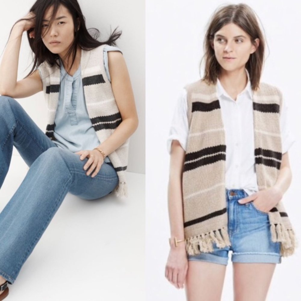 Madewell Coastward Fringe Sweater-Vest XS/S